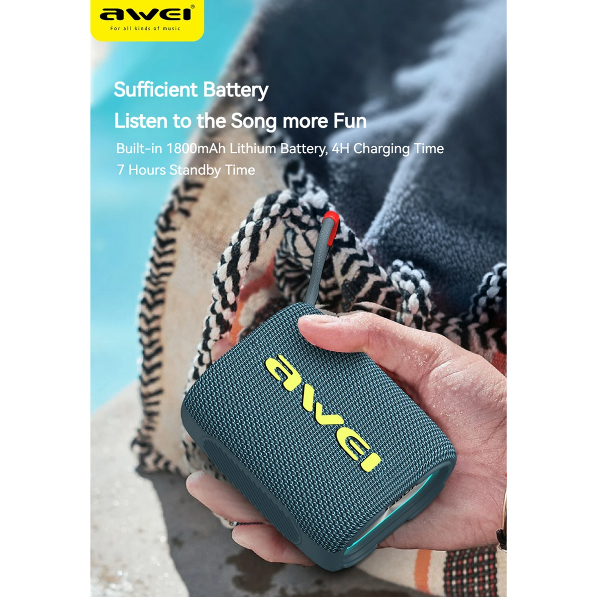 🤍💖 Awei Y382 Portable Bluetooth Speaker IPX7 Six month warrenty 🤍💖