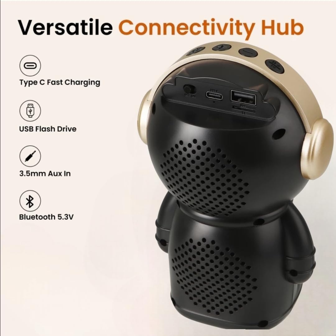 🤍💖 Wrader X808 Wireless Stereo Woofer Bass Cute Gift Astronaut Loud Portable Creative Active Bass Rgb Light Bluetooth Speaker 🤍💖)