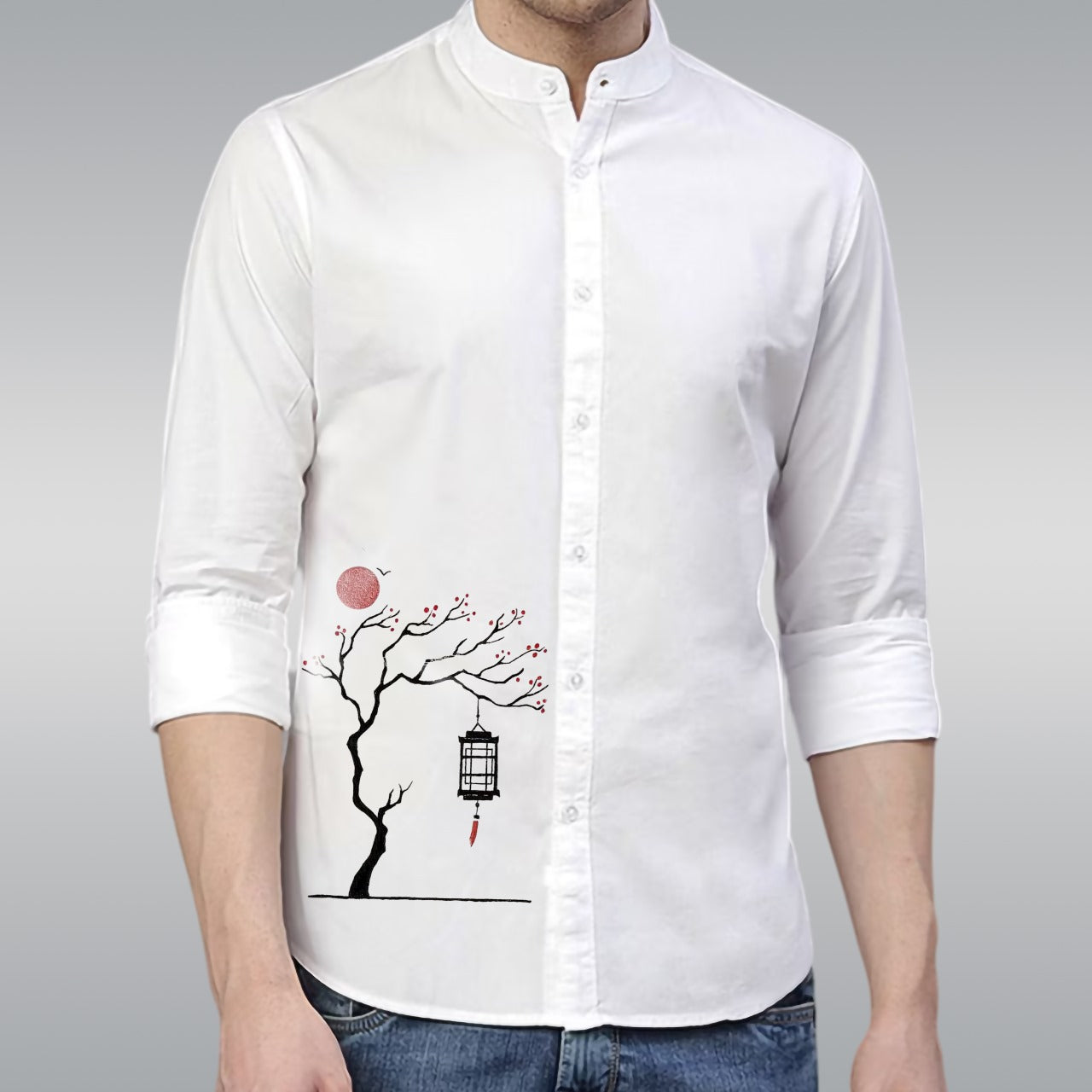 🤍💖 Premium Printed Ban Collar Shirt for Men 🤍💖