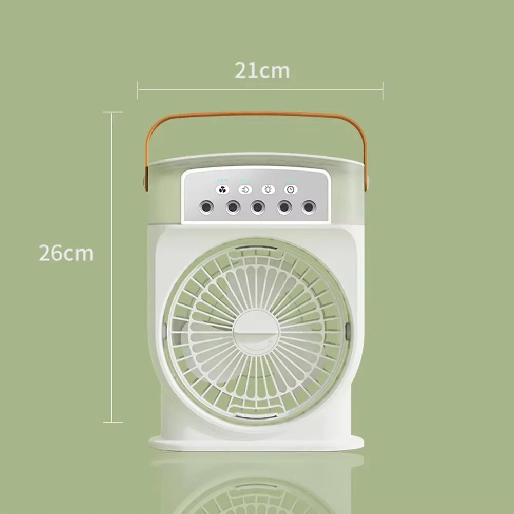 🤍💖 A3 In 1 Air Cooling USB Fan with LED Night Light Water Fan 🤍💖