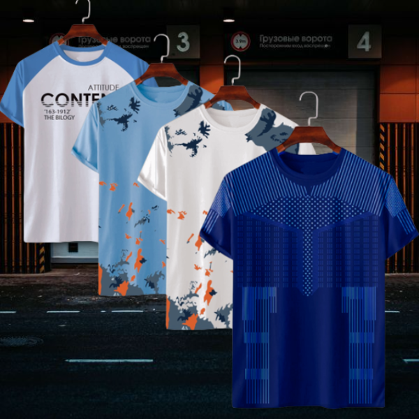 🤍💖 Stylish/Comfortable sports T-Shirt 4 (Four) pcs combo offer 🤍💖