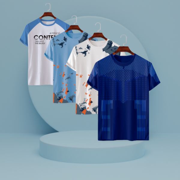 🤍💖 Stylish/Comfortable sports T-Shirt 4 (Four) pcs combo offer 🤍💖
