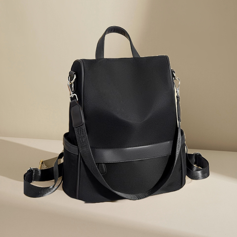 🤍💖 New Design Women Backpack Nylon Waterproof Anti-Theft Travel Backpack (black) 🤍💖
