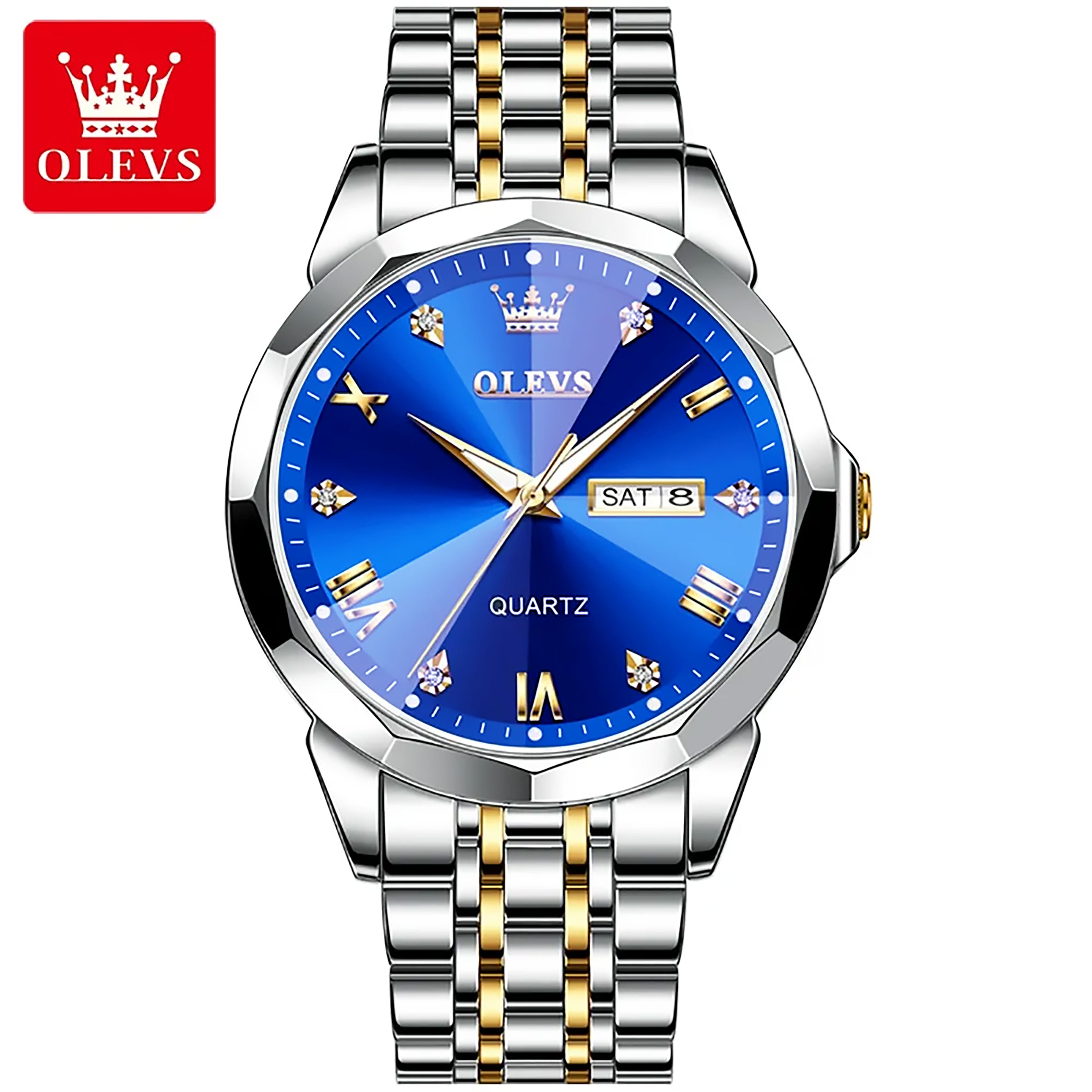 🤍💖 OLEVS 9931G New Exclusive Design Quartz Watch for Men Royal blue 🤍💖