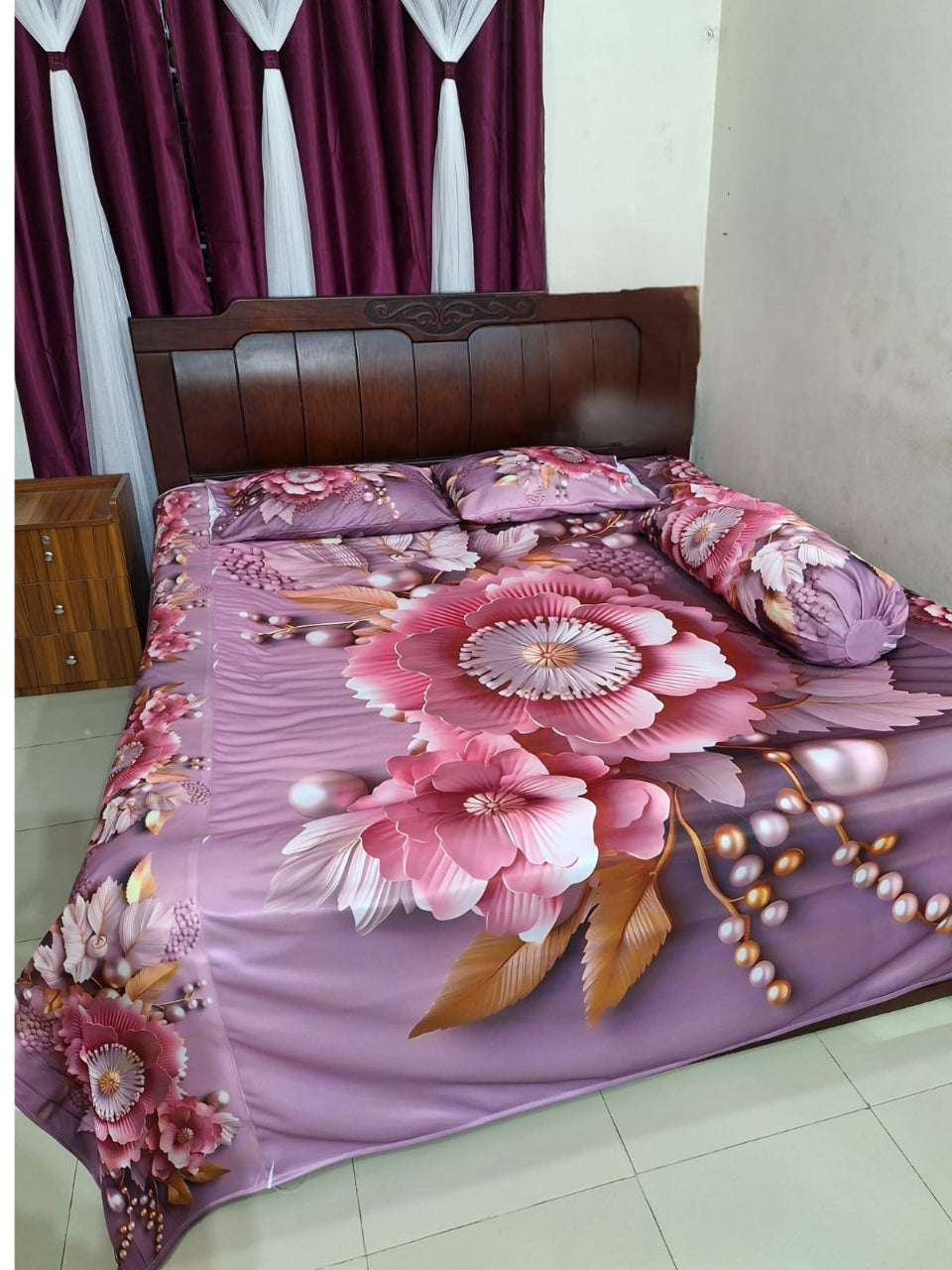 🤍💖 China Premium 3D Design Bed Sheet 🤍💖