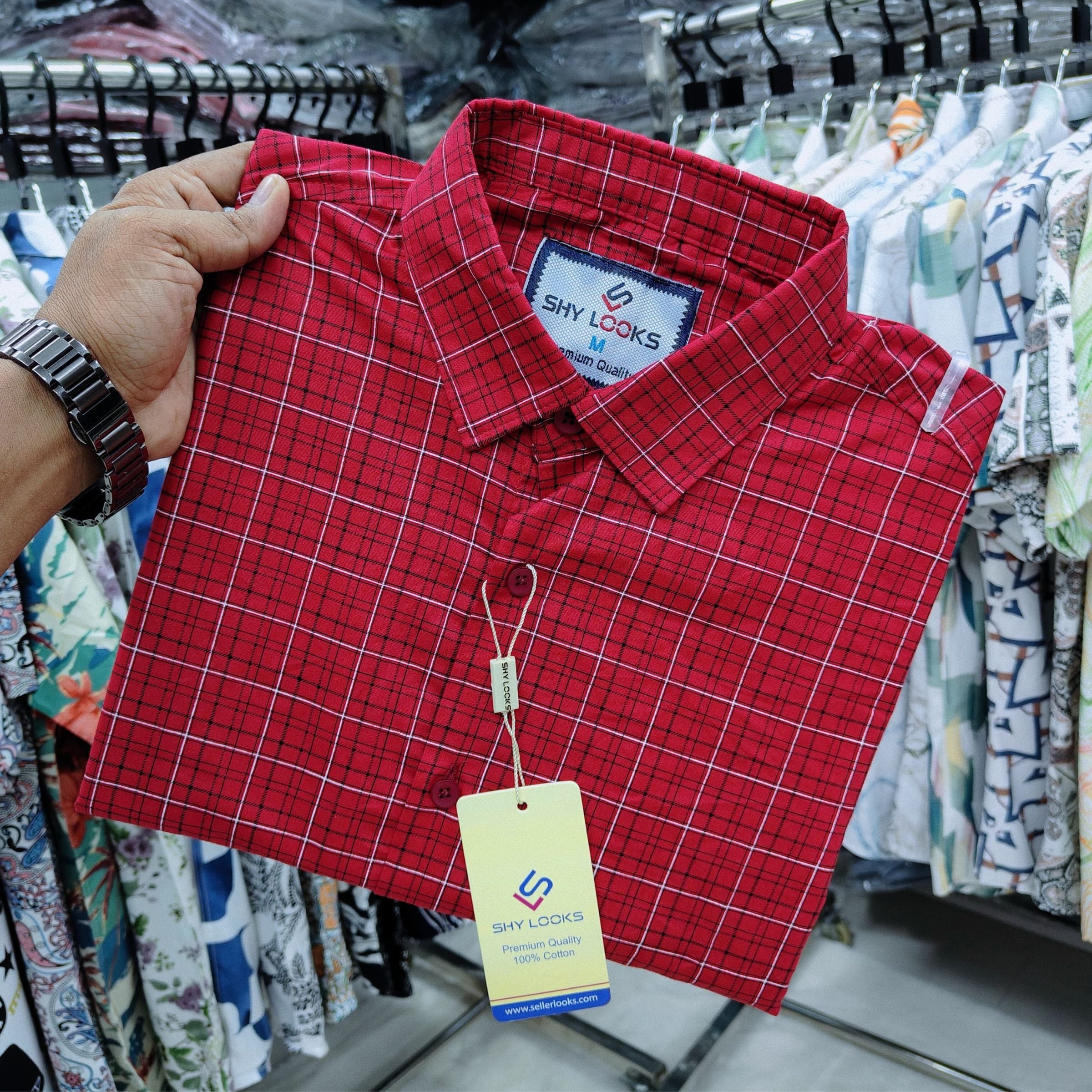 🤍💖 Pure Cotton full Sleeve Check Shirt for Men's 🤍💖