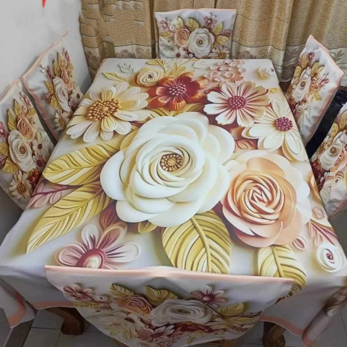 🤍💖 China Premium 3D Print Table Cloth Set 🤍💖