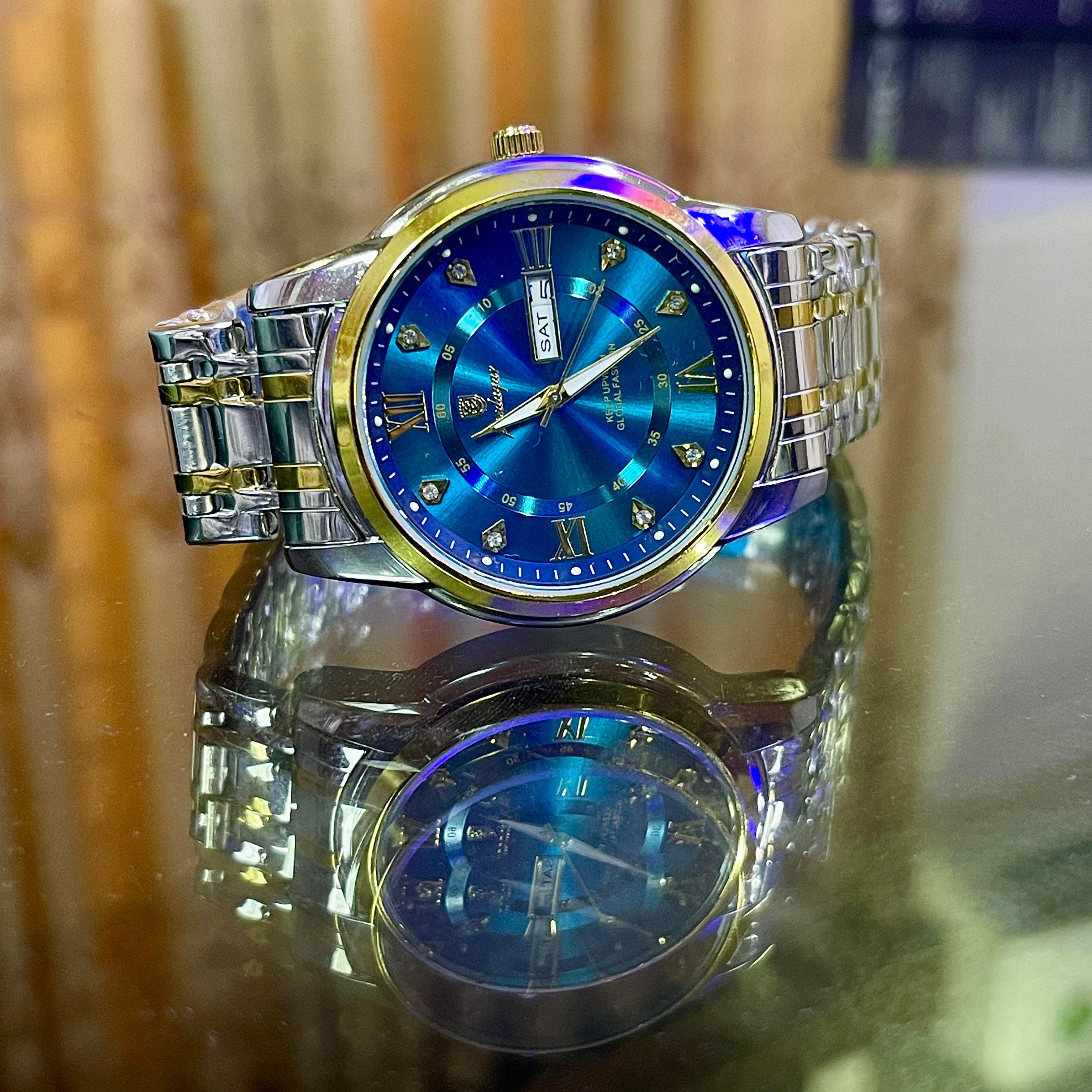 🤍💖 POEDAGAR Fashion Quartz Watch for Men - blue 🤍💖