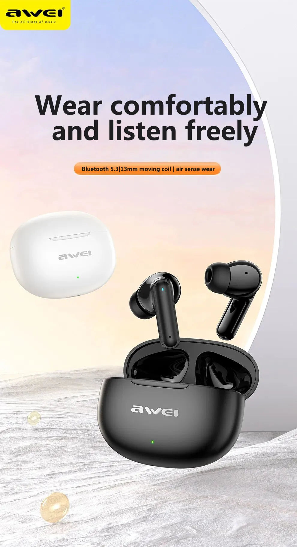 Awei T71 True Wireless Stereo (TWS) Earbuds
