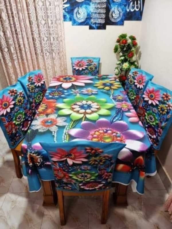 🤍💖 China Premium 3D Print Table Cloth Set 🤍💖