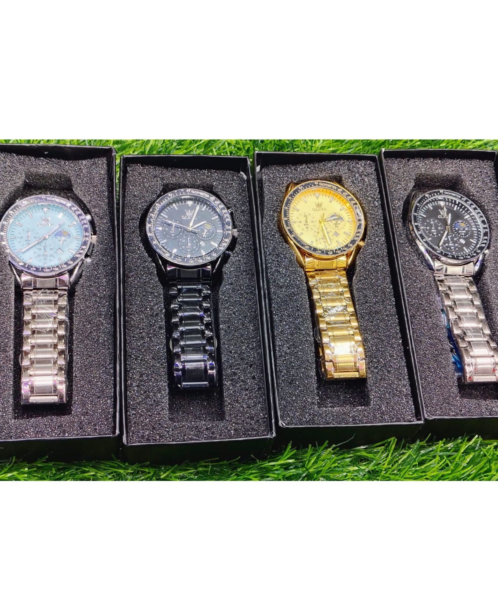 🤍💖 Butter Fly Lock OLEVS Watch for mens (stell chain paste dial ) 🤍💖