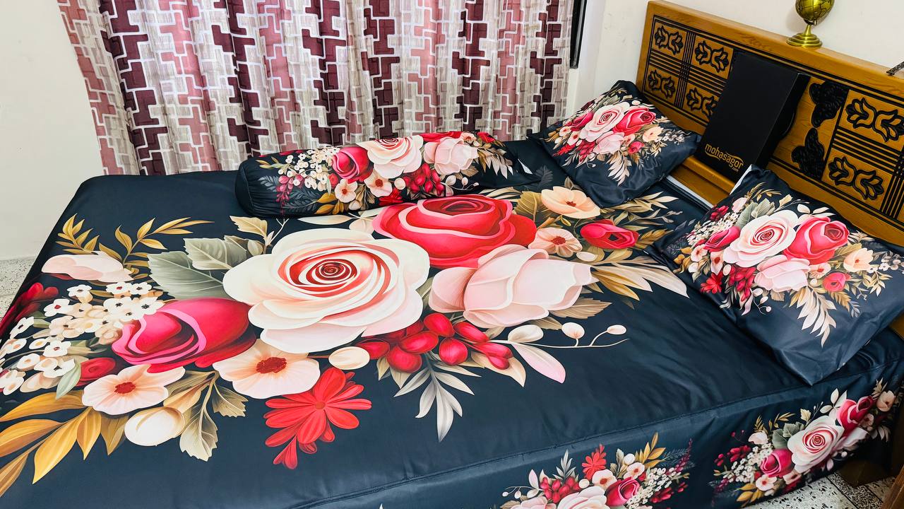 🤍💖 China Premium 3D Design Bed Sheet 🤍💖