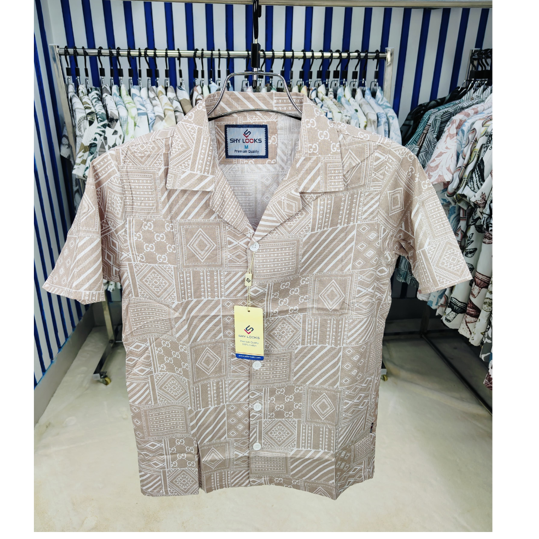 🤍💖 Pure Cotton Half Sleeve Print Shirt for Men's 🤍💖