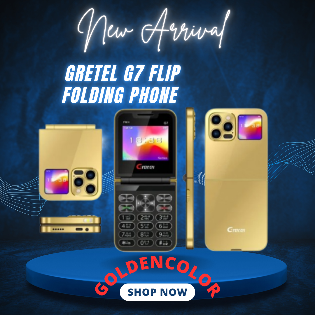 🤍💖 Gretel G7 Flip Folding Phone Dual Display Caseing ( Gold) 🤍💖