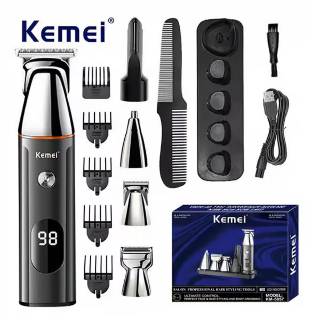 🤍💖 Kemei KM-5857 5 in 1 Professional Hair Trimmer 🤍💖