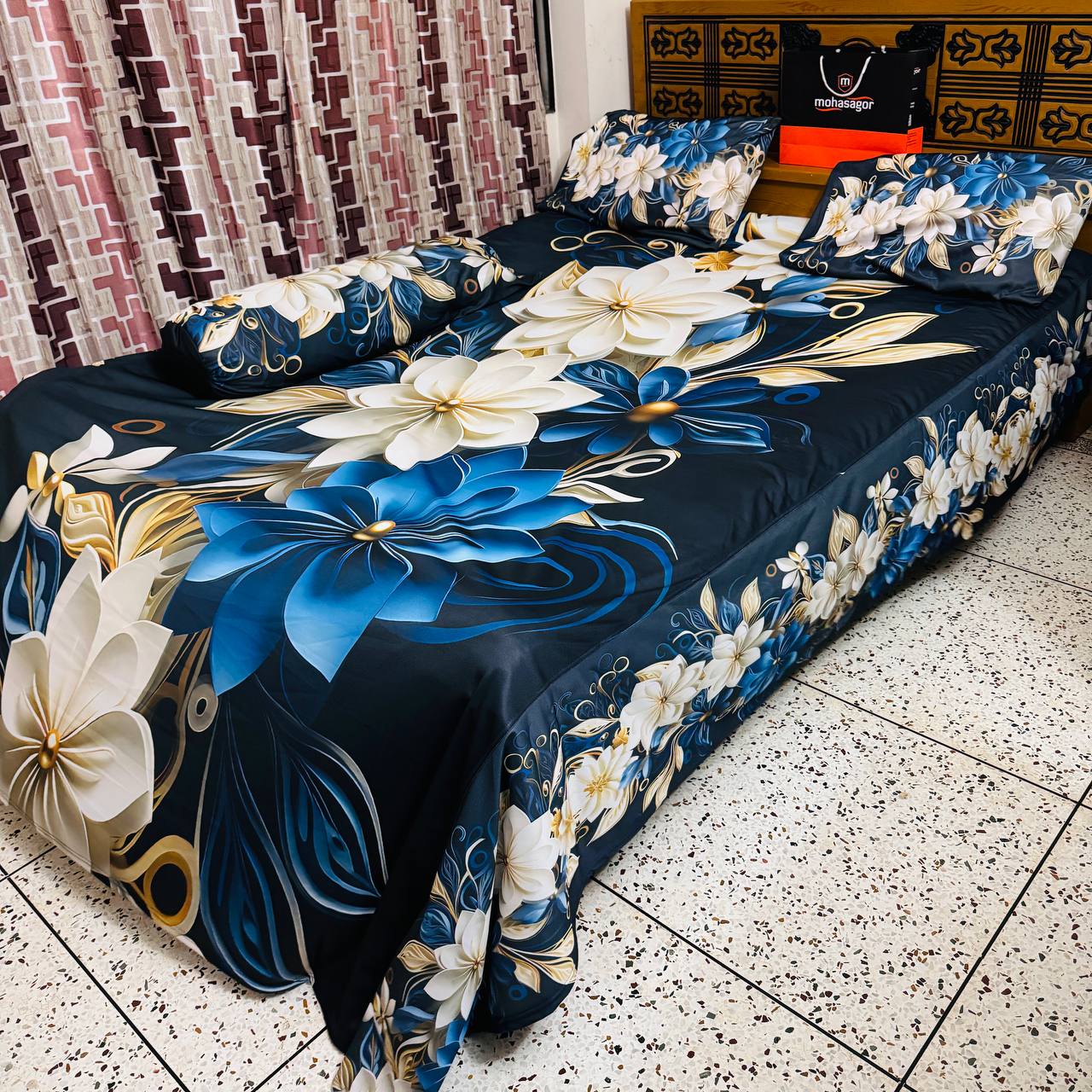🤍💖 China Premium 3D Design Bed Sheet 🤍💖