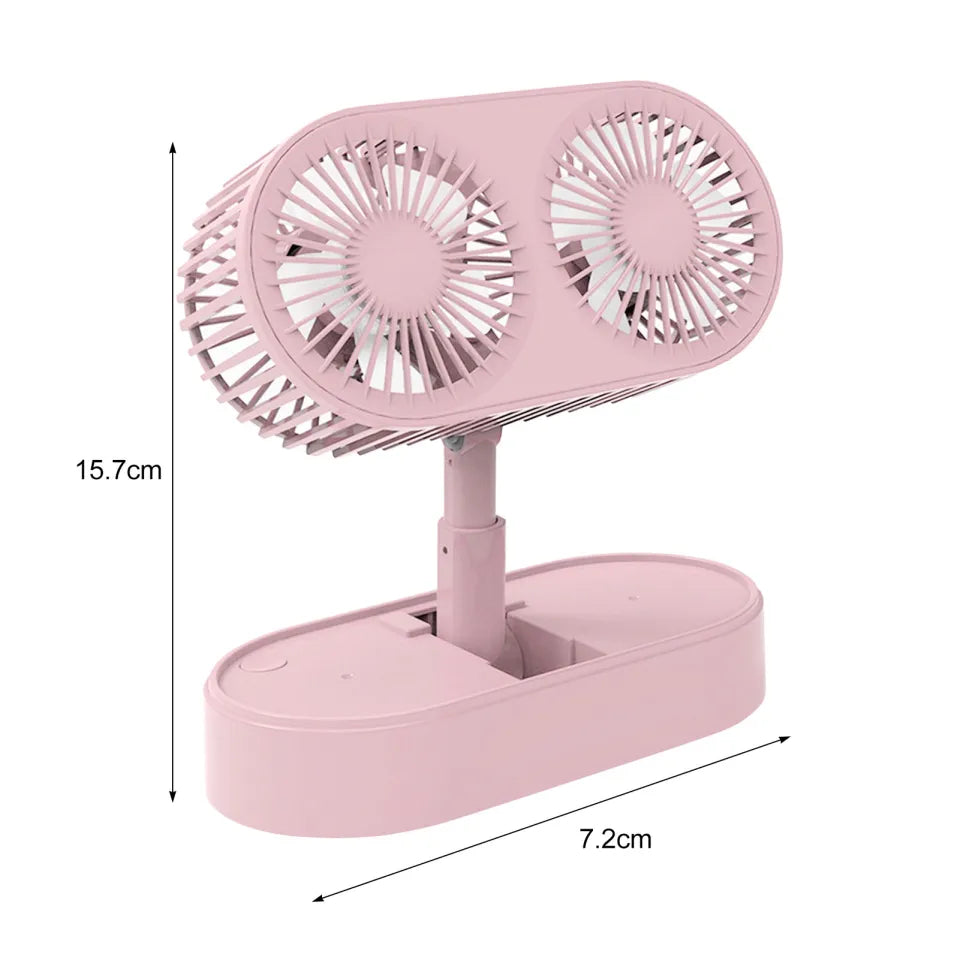 🤍💖 Double Motor Folding Table Top Fan 🤍💖