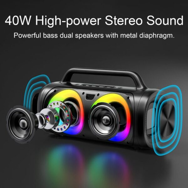 🤍💖JR-MW02 40W Bluetooth Wireless Speaker with RGB lights 🤍💖