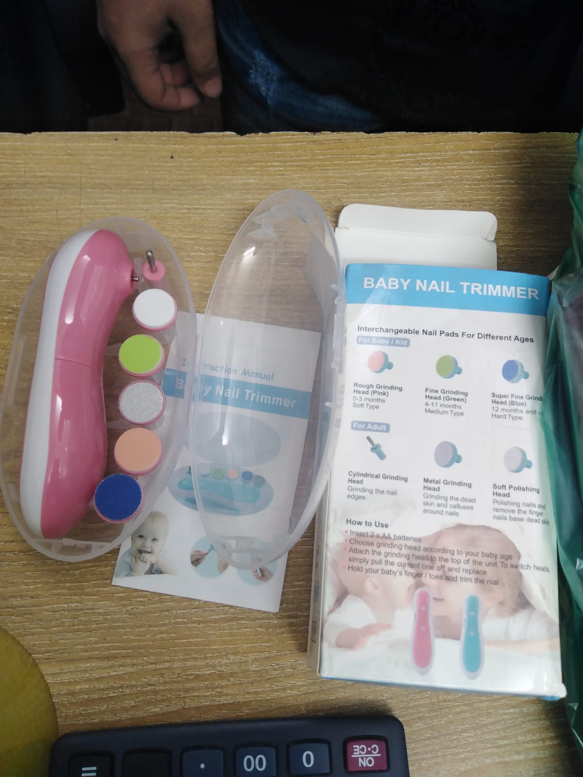 🤍💖 Glopole Baby Nail Trimmer File with Light Battery Operated Safe Electric Nail Clippers Kit (AA) - Pink 🤍💖