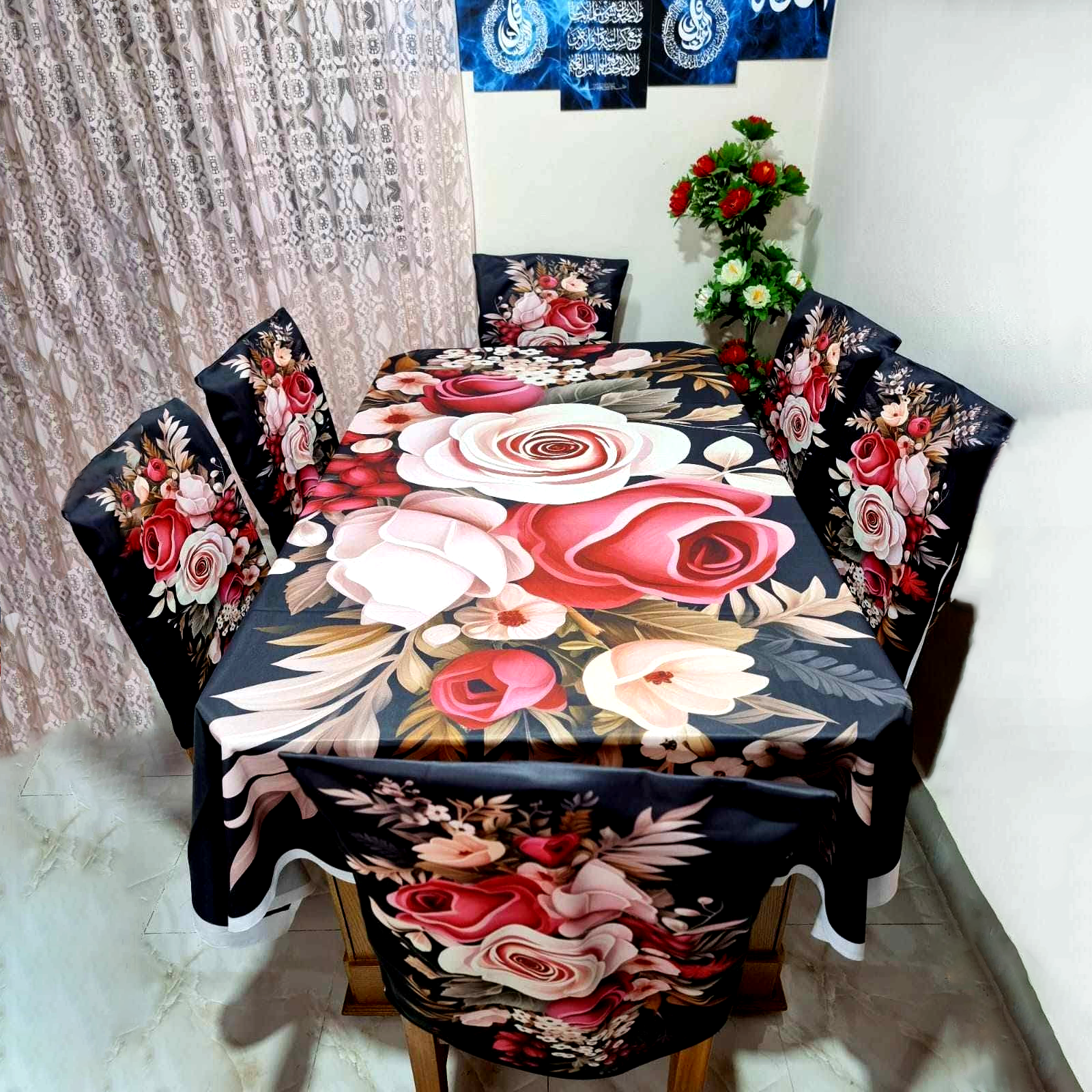 🤍💖 China Premium 3D Print Table Cloth Set 🤍💖