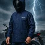 100% Water proof High quality Rain Coat With Pant. (Happylon) Blue - Image 8