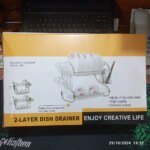 2 Layer Dish Drainer Rack Stainless Steel - Image 5