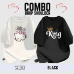 2  Pcs Combo Lovely Drop shoulder T-shirt for Women