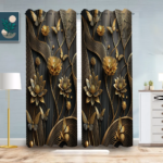 2 Piece 3D Print Premium curtain