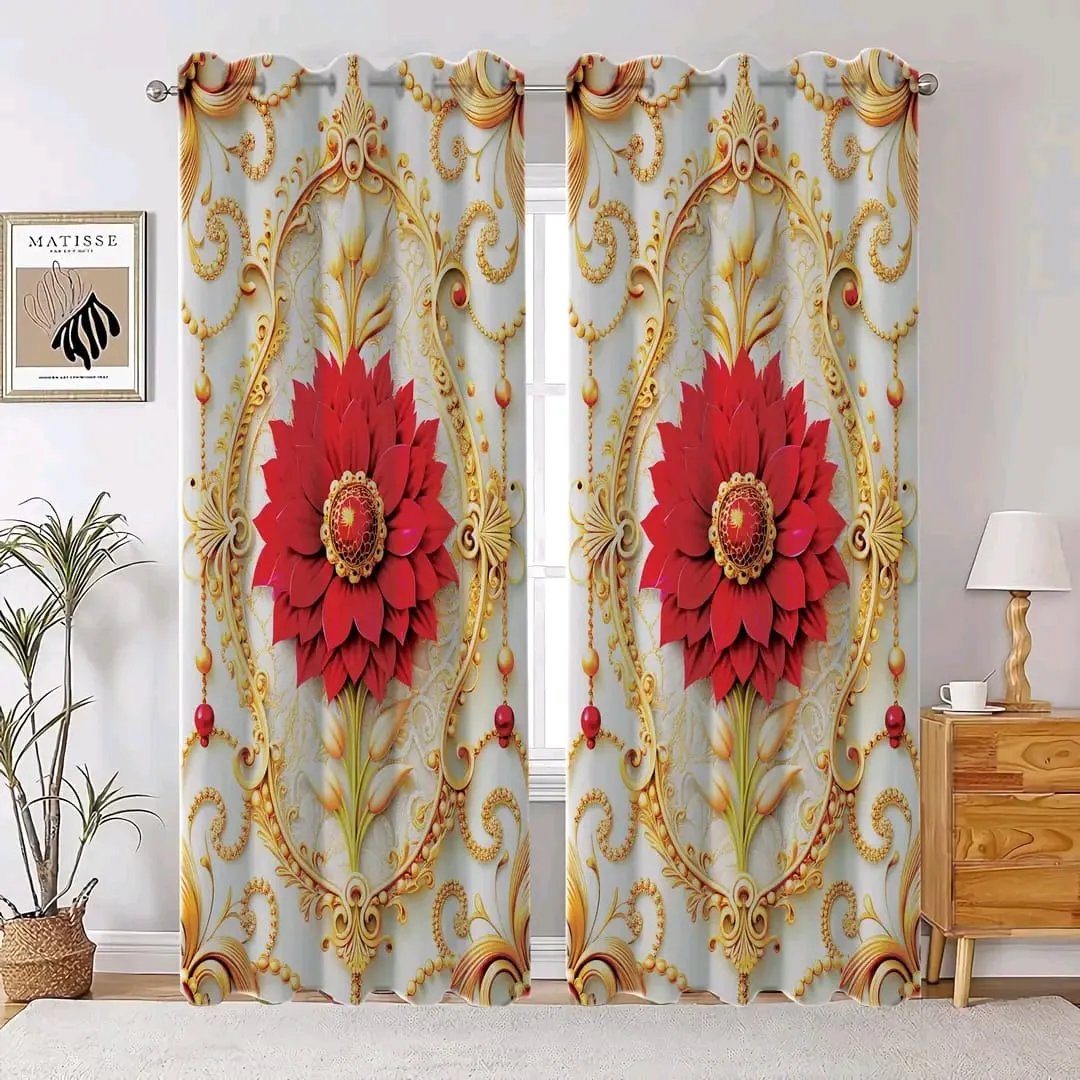 2-Piece-3D-Print-Premium-curtain-7 2 Piece 3D Print Premium curtain - Image 1