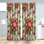 2 Piece 3D Print Premium curtain - Image 2