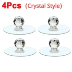 4PCS Punch-free Crystal Drawer Handle Diamond Shape Self-Adhesive Acrylic Knobs Cabinet Wardrobe Furniture Pulls Hanger Hooks - Image 3