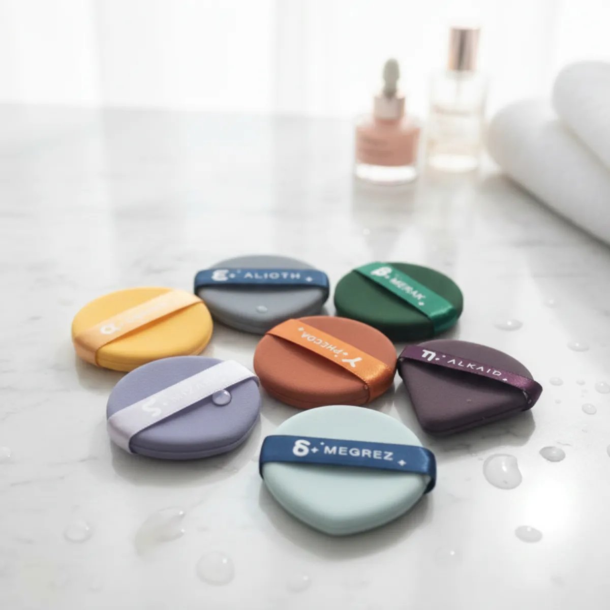 7-Pcs-Colorful-Makeup-Puff-Set 7 Pcs Colorful Makeup Puff Set - Image 1