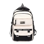 Academy Style School Bag Book Bag Lightweight College Student Backpack(Black)
