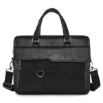 Amsburg Laptop Leather Bag(Black)