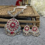 Antique Oxidized Necklace & Earrings Set – (Multiple Colors Available) - Image 13