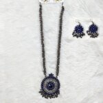 Antique Oxidized Necklace & Earrings Set – (Multiple Colors Available) - Image 6