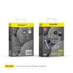 Awei T90 2 in 1 ENC Wireless Bluetooth Earbuds With Mic Noise Reduction Headphones - Image 8