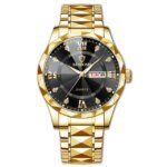 BINBOND 2521 Luxury Brand Luminous Quartz Watch For Men (golden black) - Image 2