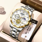 BINBOND B1236 Brand Fashion Tourbillon Dial Quartz Watches Men’s Luxury Stainless Steel - Image 2