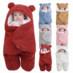Baby Sleeping Bag Ultra-Soft Fluffy Fleece Newborn Receiving Blanket Infant Boys Girls Clothe Sleeping Nursery Wrap Swaddle - Image 2