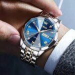 Butter Fly Lock OLEVS 9931G New Exclusive Design Quartz Watch for Men (Blue) - Image 3