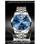 Butter Fly Lock OLEVS 9931G New Exclusive Design Quartz Watch for Men (Blue) - Image 4