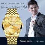 Butter Fly Lock OLEVS 9931G New Exclusive Design Quartz Watch for Men Golden - Image 3
