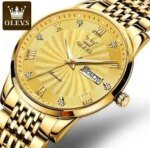 Butter Fly Lock OLEVS 9931G New Exclusive Design Quartz Watch for Men Golden - Image 4