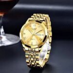 Butter Fly Lock OLEVS 9931G New Exclusive Design Quartz Watch for Men Golden - Image 5