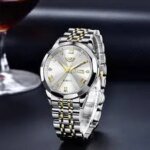 Butter Fly Lock OLEVS 9931G New Exclusive Design Quartz Watch for Men Silver - Image 3