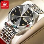 Butter Fly Lock OLEVS 9931G New Exclusive Design Quartz Watch for Men black Dail - Image 3