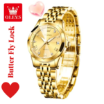 Butter Fly Lock OLEVS Watch for Women  (golden) - Image 2