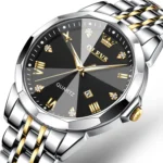 Butter  Fly Lock Olievs  Stainless Steel fashionable  Couple watches +1pcs chain cutter+ 2 pcs battery  Silver black - Image 6