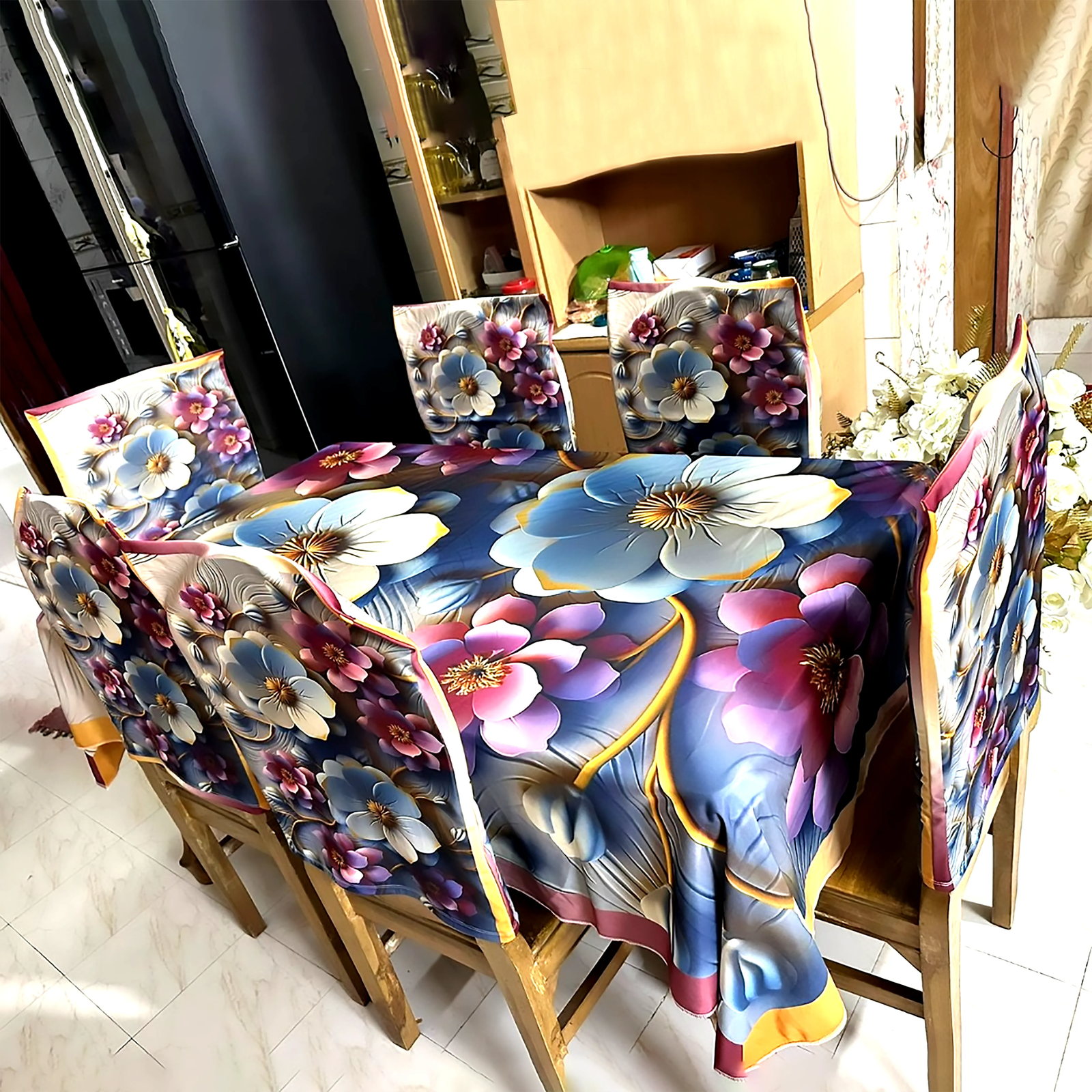 China-Premium-3D-Print-Table-Cloth-Set-6 China Premium 3D Print Table Cloth Set - Image 1
